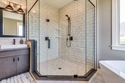 Modern Shower with Black Accents